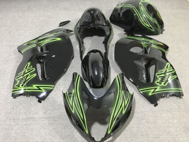 Carenados Moto Suzuki GSXR 1300 1996-2007 - Negro Brillante Verde Iluminación Asequibles