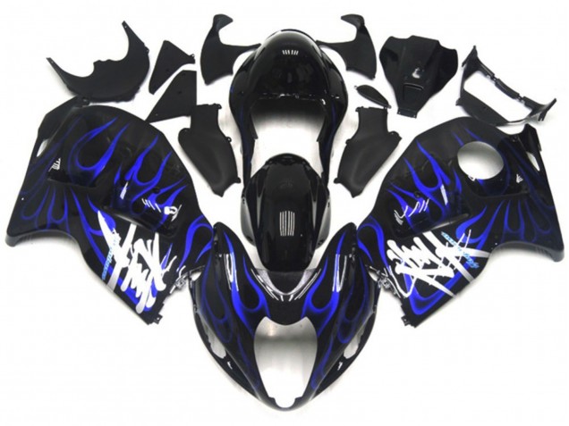 Carenados Moto Suzuki GSXR 1300 1996-2007 - Negro Brillante Azul Profundo Llama Asequibles