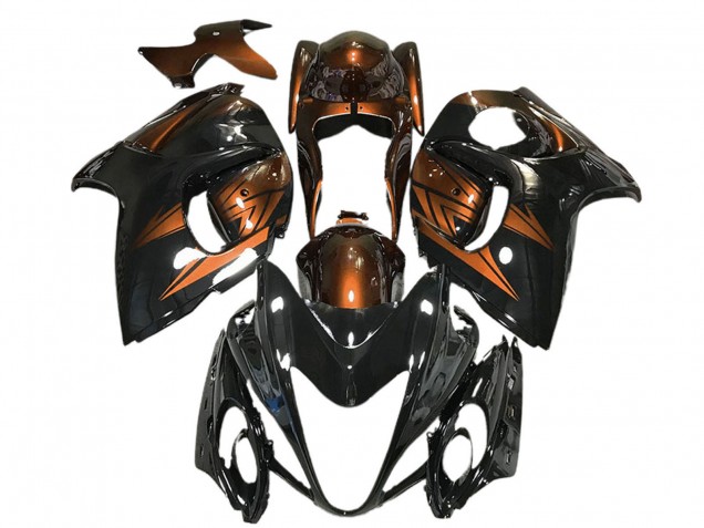 Carenados Moto Suzuki GSXR 1300 2008-2020 - Negro Brillante Naranja Profundo Asequibles