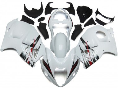 Carenados Moto Suzuki GSXR 1300 1996-2007 - Blanco Brillante Plata Estilo Asequibles
