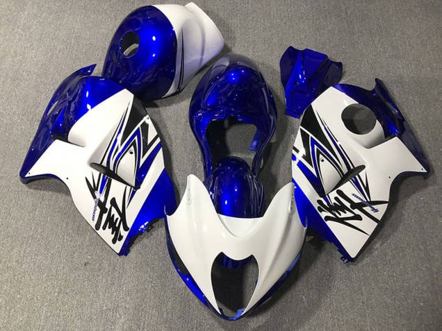 Carenados Moto Suzuki GSXR 1300 1996-2007 - Blanco Brillante Azul Profundo Asequibles
