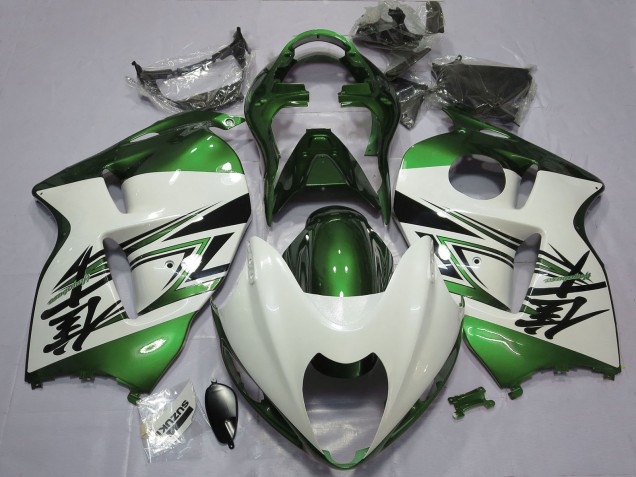 Carenados Moto Suzuki GSXR 1300 1996-2007 - Blanco Brillante Verde Asequibles