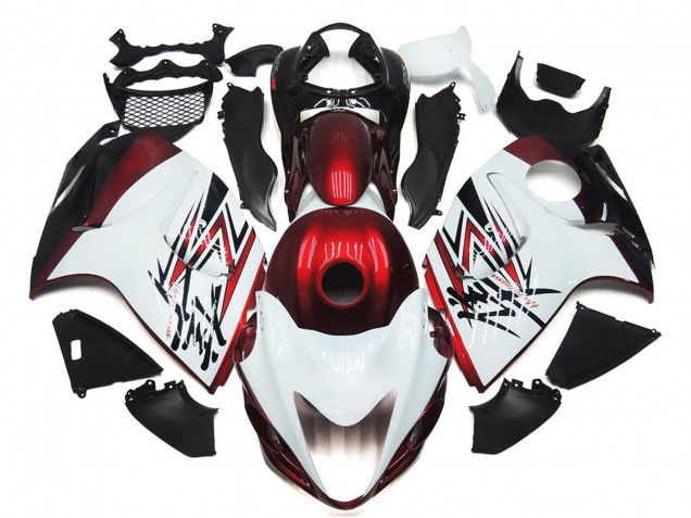 Carenados Moto Suzuki GSXR 1300 2008-2020 - Blanco Brillante Rojo Profundo Asequibles