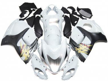 Carenados Moto Suzuki GSXR 1300 2008-2020 - Blanco Brillante Plata Estilo Asequibles