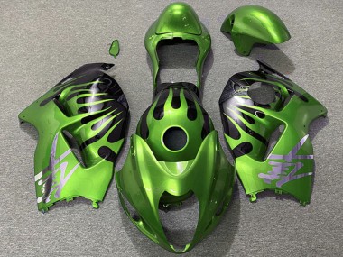 Carenados Moto Suzuki GSXR 1300 1996-2007 - Verde Negro Llama Asequibles