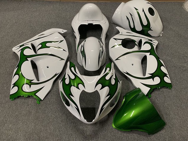 Carenados Moto Suzuki GSXR 1300 1996-2007 - Blanco Verde Llama Asequibles