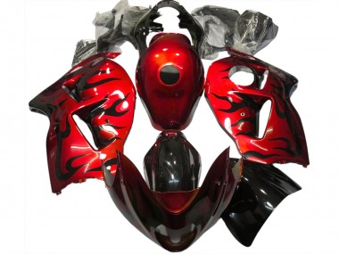 Carenados Moto Suzuki GSXR 1300 1996-2007 - Rojo Negro Llama Asequibles