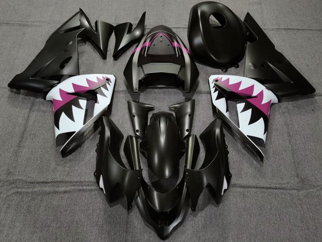 Carenados Moto Kawasaki ZX10R 2004-2005 - Negro Mate Rosa Tiburón Asequibles