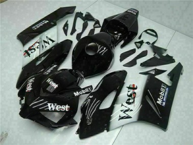 Carenados Moto Honda CBR1000RR 2004-2005 - Negro Brillante Blanco West Mobil Michelin Asequibles