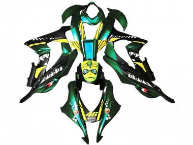 Carenados Moto Kawasaki ZX10R 2016-2020 - Verde Bosque Amarillo Tiburón 46 Asequibles