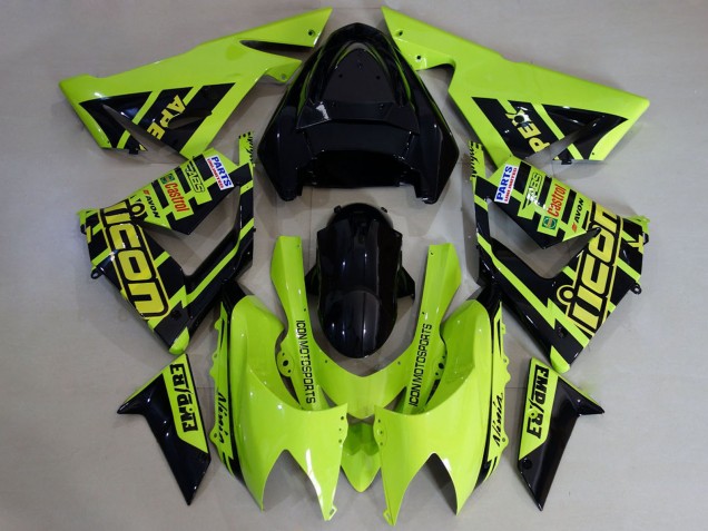Carenados Moto Kawasaki ZX10R 2004-2005 - Alta Visibilidad Amarillo Negro Asequibles