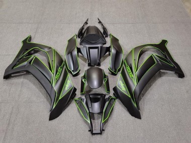 Carenados Moto Kawasaki ZX10R 2011-2015 - Negro Mate Verde Línea Asequibles