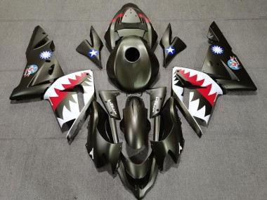 Carenados Moto Kawasaki ZX10R 2004-2005 - Verde Militar Tiburón Asequibles