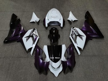 Carenados Moto Kawasaki ZX10R 2004-2005 - Blanco Púrpura Negro Asequibles