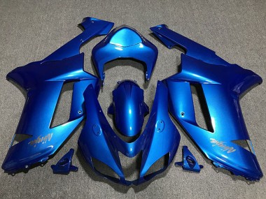 Carenados Moto Kawasaki ZX6R 2007-2008 - Azul Brillante Chrome Logo Asequibles