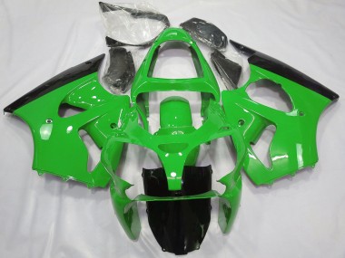 Carenados Moto Kawasaki ZX6R 2000-2002 - Verde Negro Brillante Asequibles