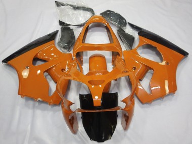 Carenados Moto Kawasaki ZX6R 2000-2002 - Naranja Negro Brillante Asequibles