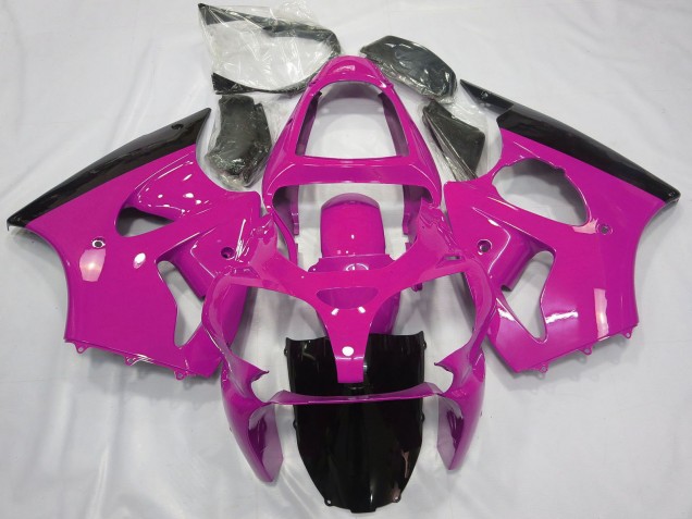 Carenados Moto Kawasaki ZX6R 2000-2002 - Rosa Negro Brillante Asequibles