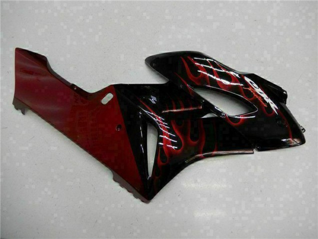 Carenados Moto Honda CBR1000RR 2004-2005 - Negro Brillante Rojo Llama Asequibles