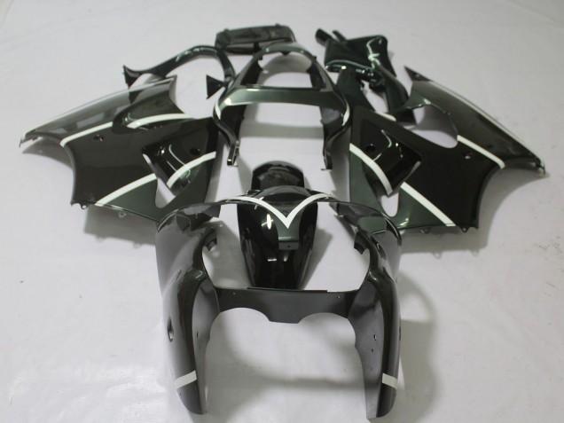 Carenados Moto Kawasaki ZX6R 2000-2002 - Negro Brillante Blanco Asequibles