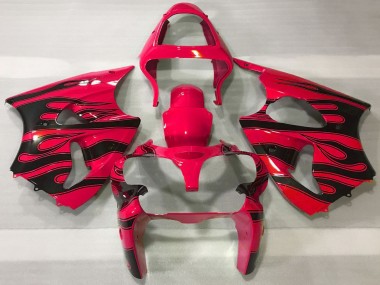 Carenados Moto Kawasaki ZX6R 2000-2002 - Rojo Negro Llama Asequibles
