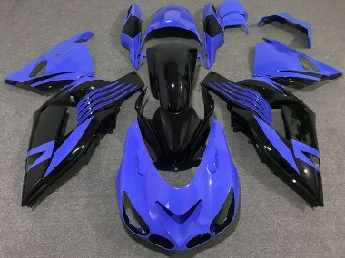 Carenados Moto Kawasaki ZX14R 2006-2011 - Azul Negro Brillante Asequibles