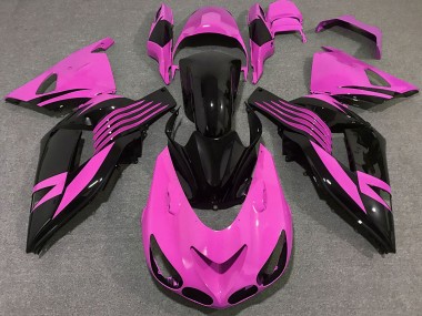 Carenados Moto Kawasaki ZX14R 2006-2011 - Rosa Negro Brillante Asequibles
