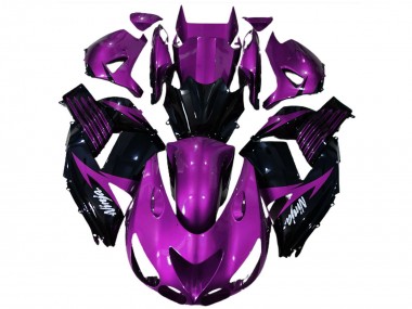 Carenados Moto Kawasaki ZX14R 2006-2011 - Púrpura Negro Brillante Blanco Ninja Asequibles