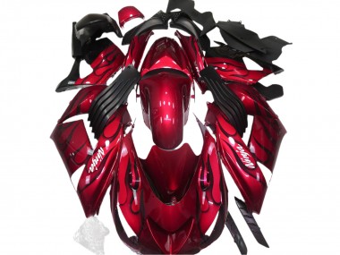 Carenados Moto Kawasaki ZX14R 2006-2011 - Rojo Negro Llama Blanco Ninja Asequibles
