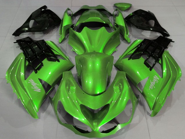 Carenados Moto Kawasaki ZX14R ZZR1400 2012-2024 - Verde Líquido Negro Asequibles