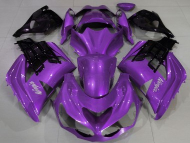 Carenado Moto Kawasaki ZX14R ZZR1400 2012-2024 - Púrpura Negro Asequibles