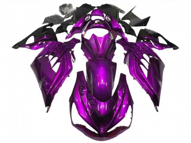 Carenados Moto Kawasaki ZX14R ZZR1400 2012-2024 - Púrpura Negro Asequibles