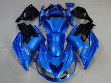 Carenados Moto Kawasaki ZX14R ZZR1400 2012-2024 - Azul Negro Asequibles