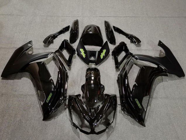 Carenados Moto Kawasaki Ninja 650R 2009-2011 - Negro Brillante Verde Asequibles