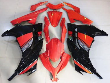 Carenado Moto Kawasaki Ninja 300 2013-2024 - Rojo Negro Asequibles