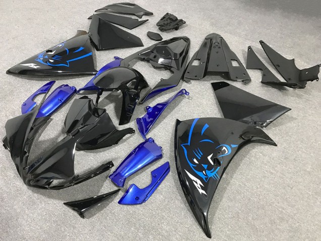 Carenados Moto Yamaha R1 2009-2011 - Negro Brillante Azul Panther Asequibles