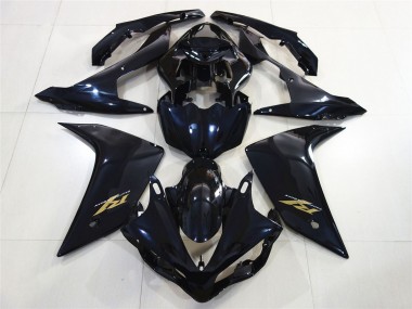 Carenados Moto Yamaha R1 2007-2008 - Negro Brillante Azul Oscuro Oro Calcomanía Asequibles