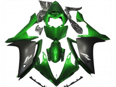 Carenado Moto Yamaha R1 2007-2008 - Verde Negro Mate Asequibles