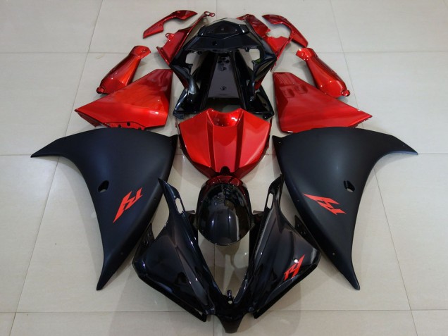 Carenado Moto Yamaha R1 2012-2014 - Negro Brillante Negro Mate Rojo Asequibles
