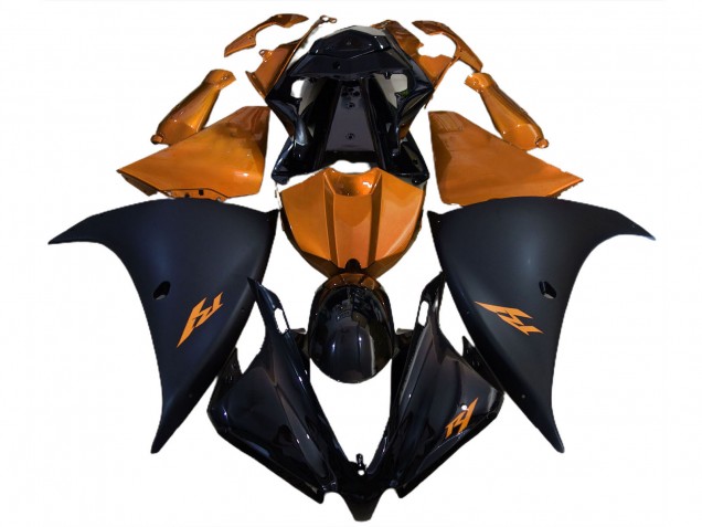 Carenados Moto Yamaha R1 2012-2014 - Negro Brillante Negro Mate Naranja Asequibles
