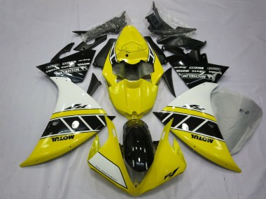 Carenados Moto Yamaha R1 2012-2014 - Blanco Amarillo Negro Brillante Asequibles