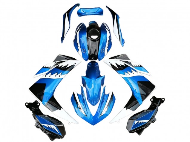 Carenado Moto Yamaha R3 2015-2018 - Azul Blanco Negro Tiburón Asequibles