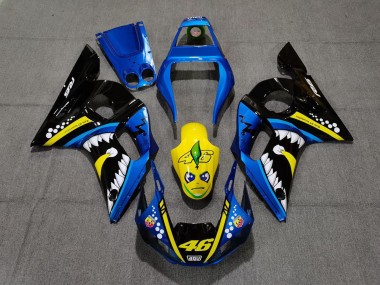 Carenados Moto Yamaha R6 1998-2002 - Azul Amarillo Negro Tiburón 46 Asequibles