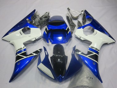 Carenados Moto Yamaha R6 2003-2004 - Azul Blanco Negro Brillante OEM Estilo Asequibles