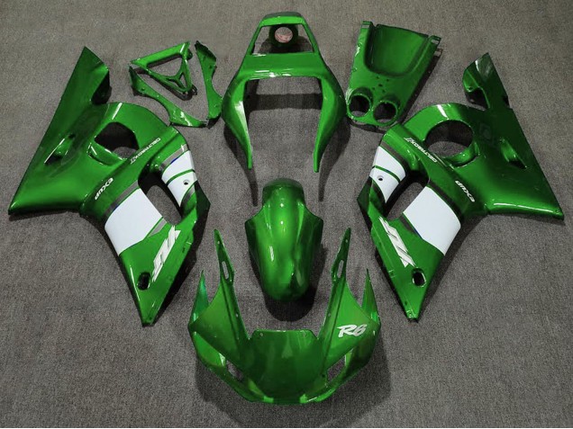 Carenado Moto Yamaha R6 1998-2002 - Verde Blanco Asequibles