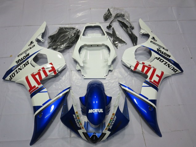 Carenados Moto Yamaha R6 2003-2004 - Blanco Azul Rojo Fiat Motul Dunlop Asequibles