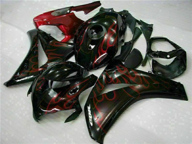 Kits Carenado Moto Honda CBR1000RR 2008-2011 - Negro Brillante Rojo Llama Asequibles