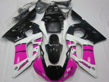 Carenados Moto Yamaha R6 1998-2002 - Blanco Rosa Negro Brillante Asequibles