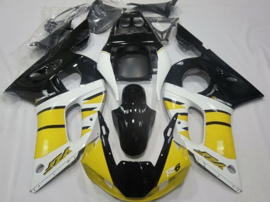 Carenados Moto Yamaha R6 1998-2002 - Amarillo Blanco Negro Brillante Asequibles