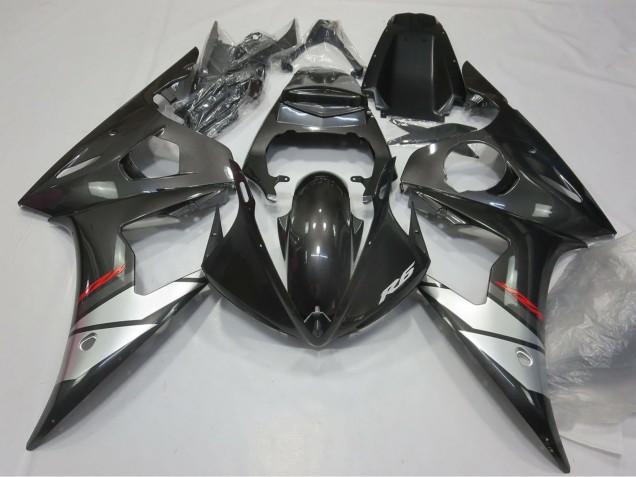Carenados Moto Yamaha R6 2005 - Negro Brillante Plata Asequibles